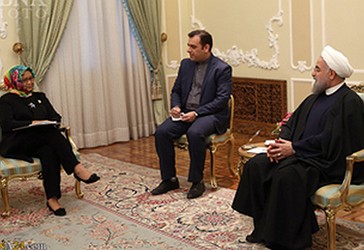 Kryetari i Republikës Islamike të Iranit, Dr. Hassan Ruhani në takim me Ministren  Jashtme të Indonezisë, Retno Masudi